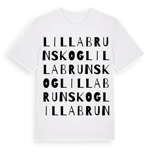 Lilla Brunskog ordlek t-shirt – ekologisk bomull t-shirt från Pinshirt