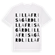 White t-shirt med Lilla Frisagård ordlek t-shirt