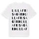 White t-shirt med Lilla Frisagård ordlek t-shirt