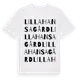 White t-shirt med Lilla Hansagård ordlek t-shirt