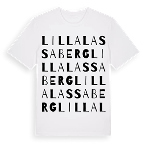 Lilla Lassaberg ordlek t-shirt – ekologisk bomull t-shirt från Pinshirt