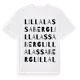 White t-shirt med Lilla Lassaberg ordlek t-shirt