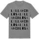 Mid Heather Gray t-shirt med Lilla Menlösa ordlek t-shirt