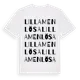 White t-shirt med Lilla Menlösa ordlek t-shirt