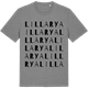 Mid Heather Gray t-shirt med Lilla Rya ordlek t-shirt