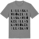 Mid Heather Gray t-shirt med Lilla Skavböke ordlek t-shirt