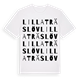 White t-shirt med Lilla Träslöv ordlek t-shirt