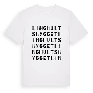 Linghultsbygget ordlek t-shirt – ekologisk bomull t-shirt från Pinshirt