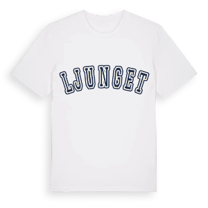 Ljunget college t-shirt – ekologisk bomull t-shirt från Pinshirt