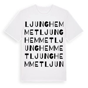 Ljunghemmet ordlek t-shirt – ekologisk bomull t-shirt från Pinshirt