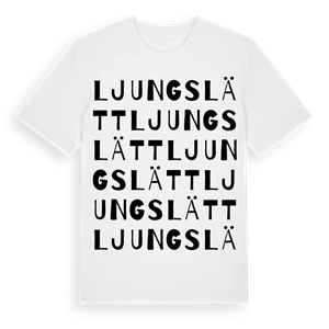Ljungslätt ordlek t-shirt – ekologisk bomull t-shirt från Pinshirt