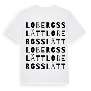 Lobergsslätt ordlek t-shirt – ekologisk bomull t-shirt från Pinshirt