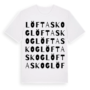 Löftaskog ordlek t-shirt – ekologisk bomull t-shirt från Pinshirt