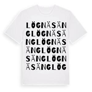 Lögnäsäng ordlek t-shirt – ekologisk bomull t-shirt från Pinshirt