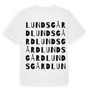 Lundsgård ordlek t-shirt – ekologisk bomull t-shirt från Pinshirt