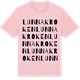 Pink Cotton t-shirt med Lunnakroken ordlek t-shirt