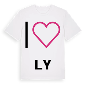 Jag älskar Ly t-shirt stort tryck – ekologisk bomull t-shirt från Pinshirt