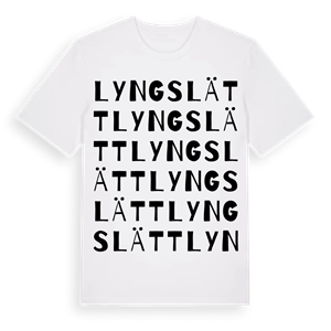 Lyngslätt ordlek t-shirt – ekologisk bomull t-shirt från Pinshirt