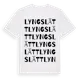 White t-shirt med Lyngslätt ordlek t-shirt