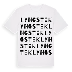 Lyngstek ordlek t-shirt – ekologisk bomull t-shirt från Pinshirt