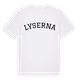 White t-shirt med Lyserna böjd t-shirt
