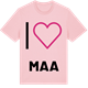 Pink Cotton t-shirt med Jag älskar Maa t-shirt stort tryck