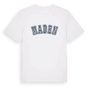 Maden college t-shirt – ekologisk bomull t-shirt från Pinshirt
