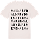 Vintage White t-shirt med Malmaryd ordlek t-shirt