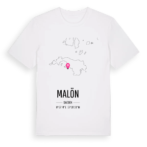 Malön karta t-shirt – ekologisk bomull t-shirt från Pinshirt