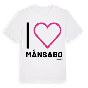 Jag älskar Månsabo t-shirt stort tryck – ekologisk bomull t-shirt från Pinshirt