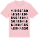 Pink Cotton t-shirt med Månsgård ordlek t-shirt