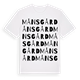 White t-shirt med Månsgård ordlek t-shirt