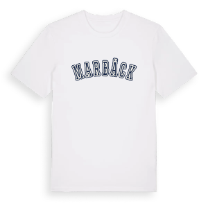 Marbäck college t-shirt – ekologisk bomull t-shirt från Pinshirt