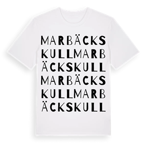Marbäckskull ordlek t-shirt – ekologisk bomull t-shirt från Pinshirt