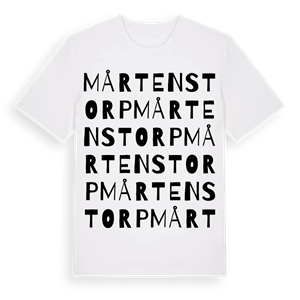 Mårtenstorp ordlek t-shirt – ekologisk bomull t-shirt från Pinshirt