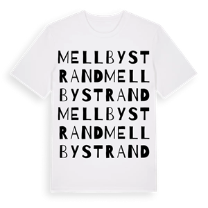 Mellbystrand ordlek t-shirt – ekologisk bomull t-shirt från Pinshirt