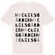 Vintage White t-shirt med Mickelsgården ordlek t-shirt