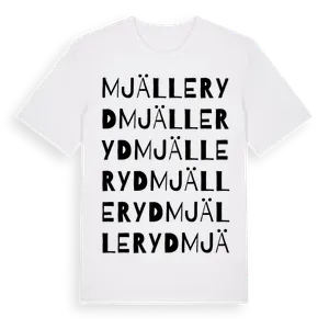 Mjälleryd ordlek t-shirt – ekologisk bomull t-shirt från Pinshirt