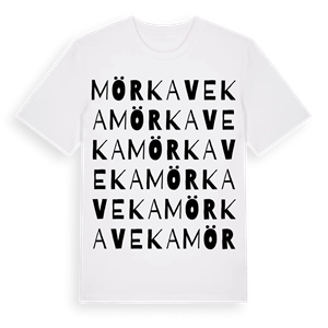 Mörkaveka ordlek t-shirt – ekologisk bomull t-shirt från Pinshirt