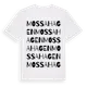 White t-shirt med Mossahagen ordlek t-shirt