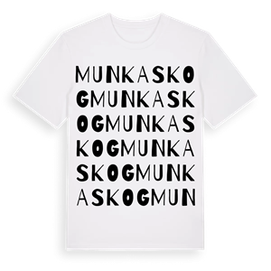Munkaskog ordlek t-shirt – ekologisk bomull t-shirt från Pinshirt