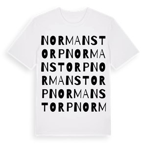 Normanstorp ordlek t-shirt – ekologisk bomull t-shirt från Pinshirt