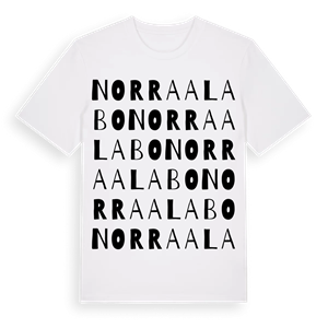 Norra Alabo ordlek t-shirt – ekologisk bomull t-shirt från Pinshirt