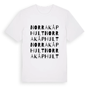 Norra Kåphult ordlek t-shirt – ekologisk bomull t-shirt från Pinshirt