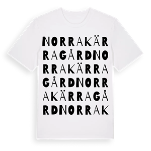 Norra Kärragård ordlek t-shirt – ekologisk bomull t-shirt från Pinshirt
