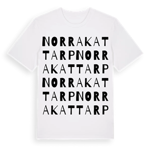 Norra Kattarp ordlek t-shirt – ekologisk bomull t-shirt från Pinshirt