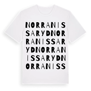 Norra Nissaryd ordlek t-shirt – ekologisk bomull t-shirt från Pinshirt