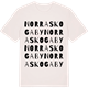 Vintage White t-shirt med Norra Skogaby ordlek t-shirt