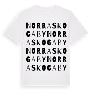Norra Skogaby ordlek t-shirt – ekologisk bomull t-shirt från Pinshirt