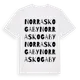 White t-shirt med Norra Skogaby ordlek t-shirt